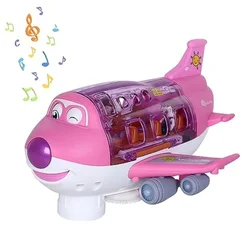 Electric Airplane Toy with Music and Lights for Kids - Fun Aircraft Gift for Children (Pink)