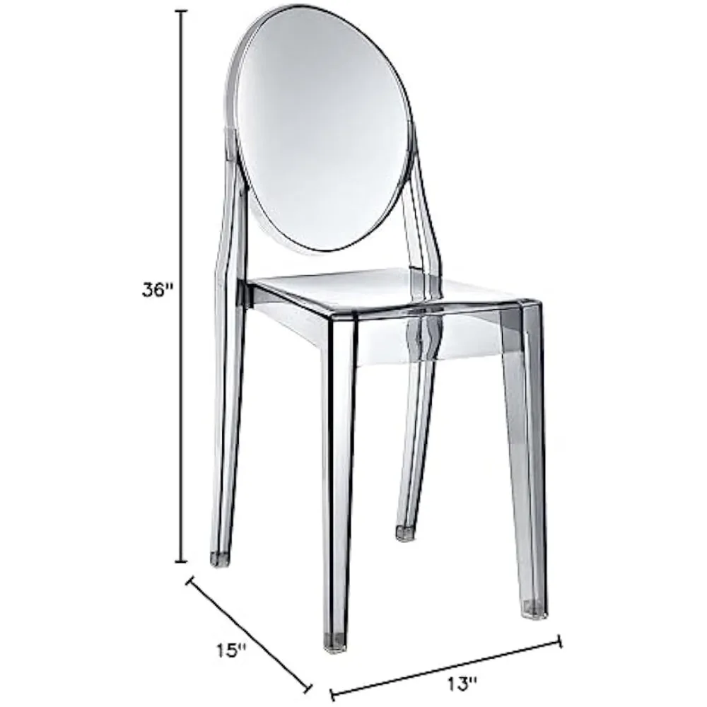 Modern Acrylic Stacking Two Dining Side Chairs in Smoke 3
