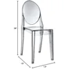 Modern Acrylic Stacking Two Dining Side Chairs in Smoke 3