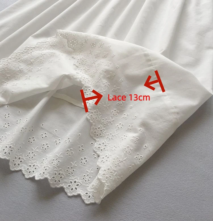 100% Cotton Slip Dress for Women Basic Half-length Underskirt Lace Embroidery Half Slip Loose Lining Single Layer Petticoat