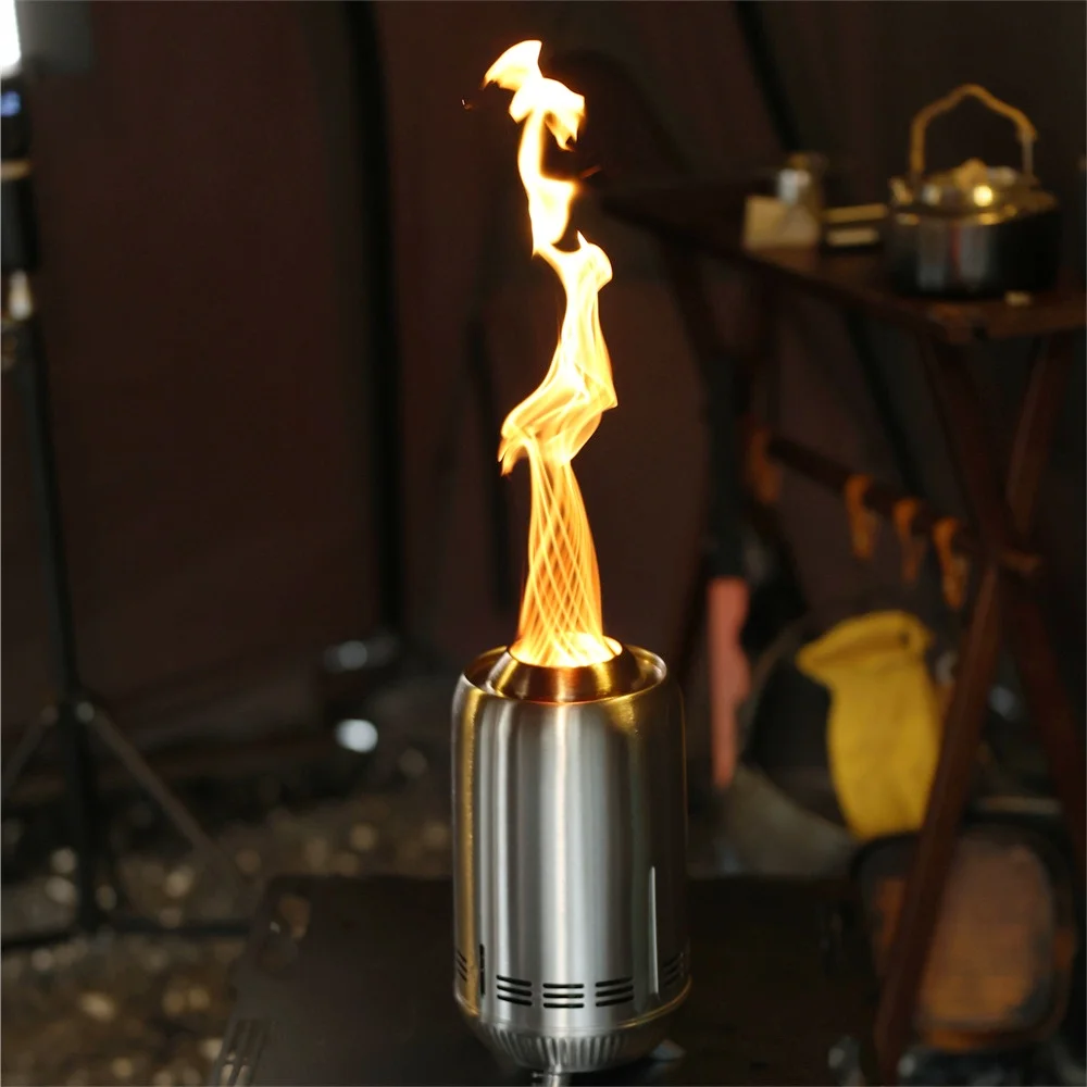 Portable Stainless Steel Outdoor Heating Pellet Fire Pits Outside Camping Patio Backyard Wood Burning Tabletop Fire Pit
