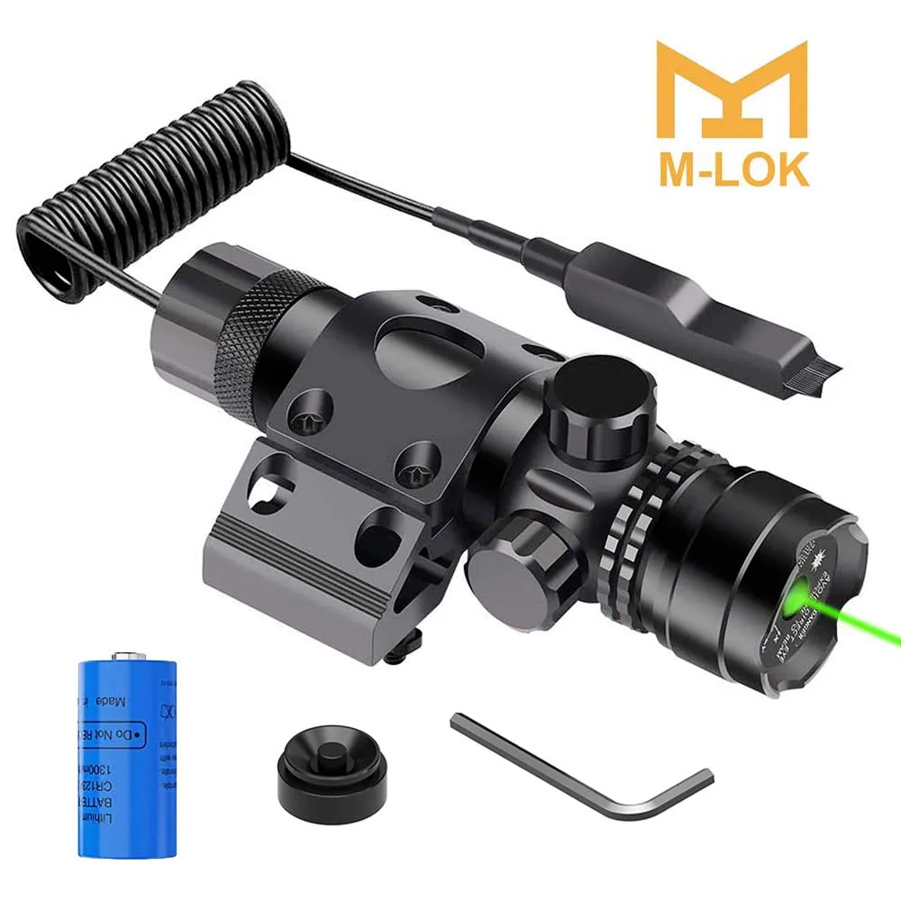 

Тактический зеленый лазерный прицел с орбитальной установкой M - LOK / Picatinny, мощный лазерный стрелочный лазерный прицел для охоты с переключателем давления