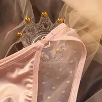 Sous-vêtements College à pois pour femmes, culottes en dentelle pour dames, sous-vêtements sans couture, confortables, mi-audigirls, solides, documents intimes 4