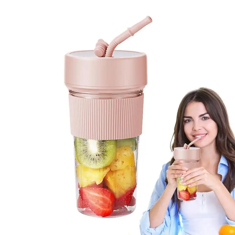 

Mini Blender 350ml USB Rechargeable Fruit Juice Mixer Straw Design Handheld Blender For Shakes And Travel Blender