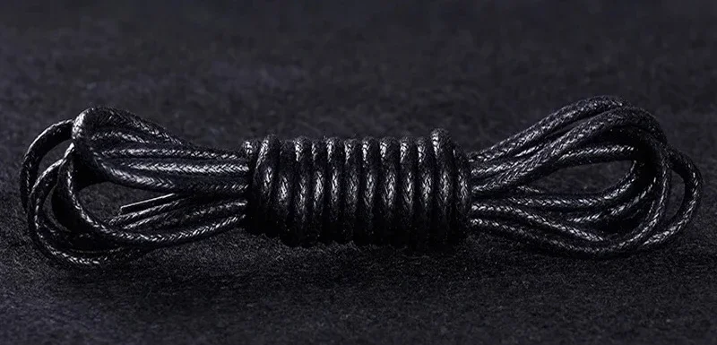 Premium Waxed Cotton and Leather Waterproof Shoelaces