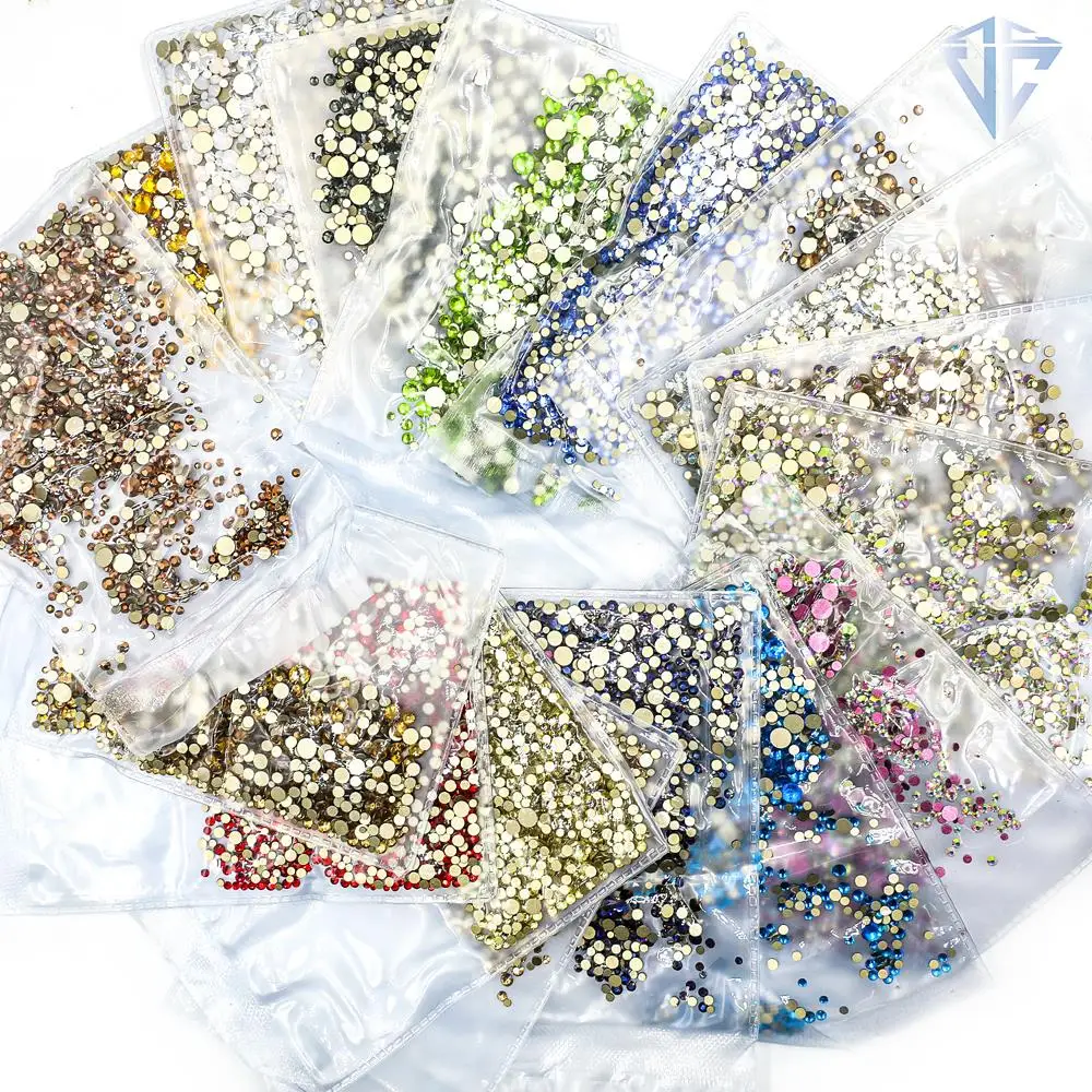 SS4-SS20 Mix Größe Klarer Kristall Nicht HotFix Gold FlatBack Strass Dekorationen DIY Glitzer Steine 3D Nail Art Zubehör – Detail 2