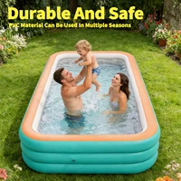 Piscine gonflable durable pour toute la famille, pour jardin, cour ou intérieur (vert) 5