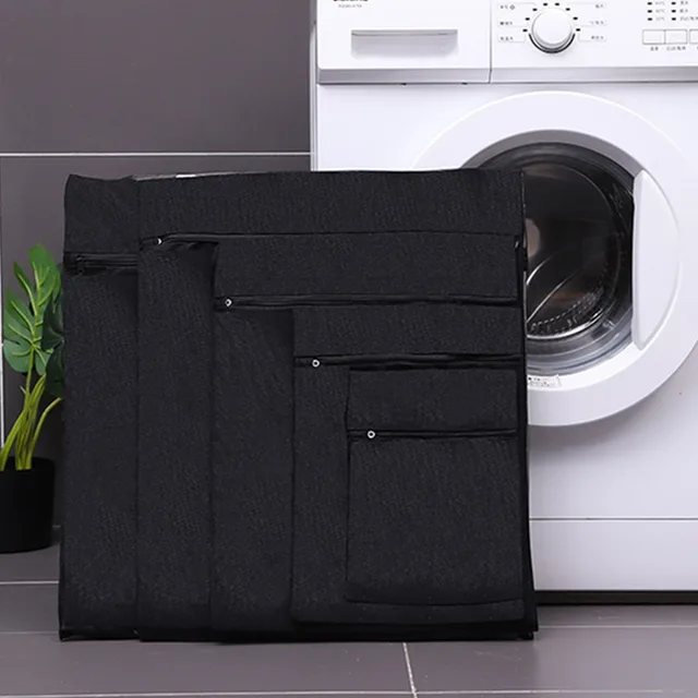 1 Db Fekete Mosoda Mosóháló Táska Hordozható Ruházat Gondozása Összecsukható Védelem Mosóhálók Tároló Táskák - Image 4