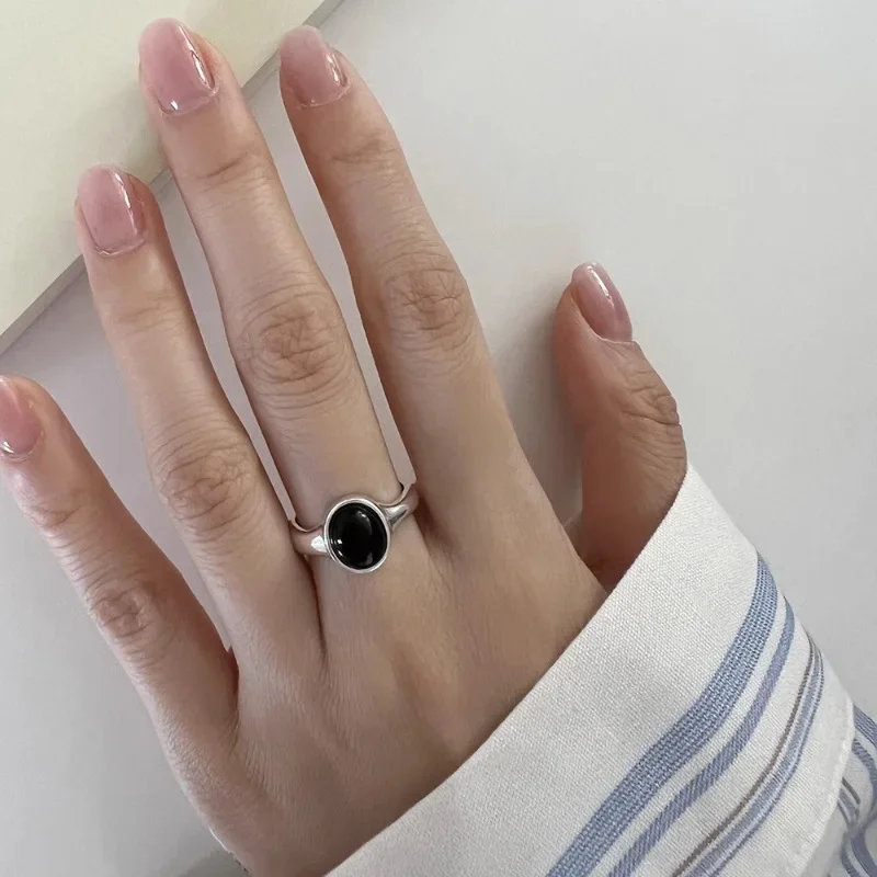 Plata 925 Anillos De Oro Con Piedra Negra Plata 925 Anillos Con