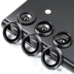 Universal Camera Lens Protector - Anti - Scratch 9H Tempered Glass with Metal Ring Cover - Samsung A16 (Black)