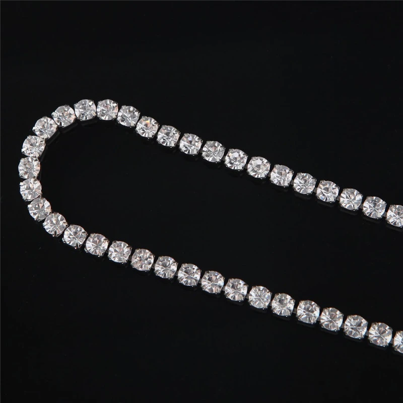 Hip Hop Punk Designer 3-6MM Iced Out Tennis Necklace for Women Men 14K White gold Filled Wedding Jewelry With 40 - 60 CM 3
