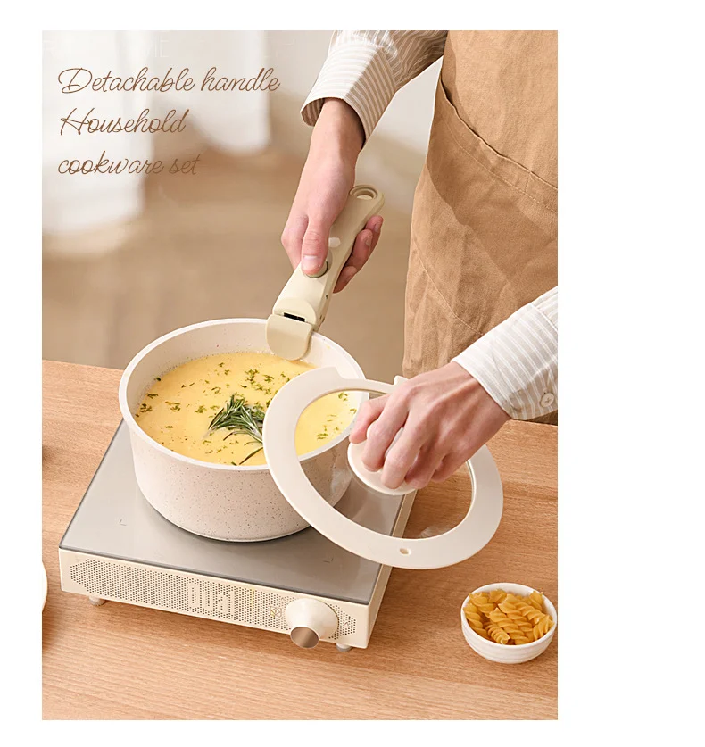 Premium 17 PCS Cookware Removable Pots and Pans Set