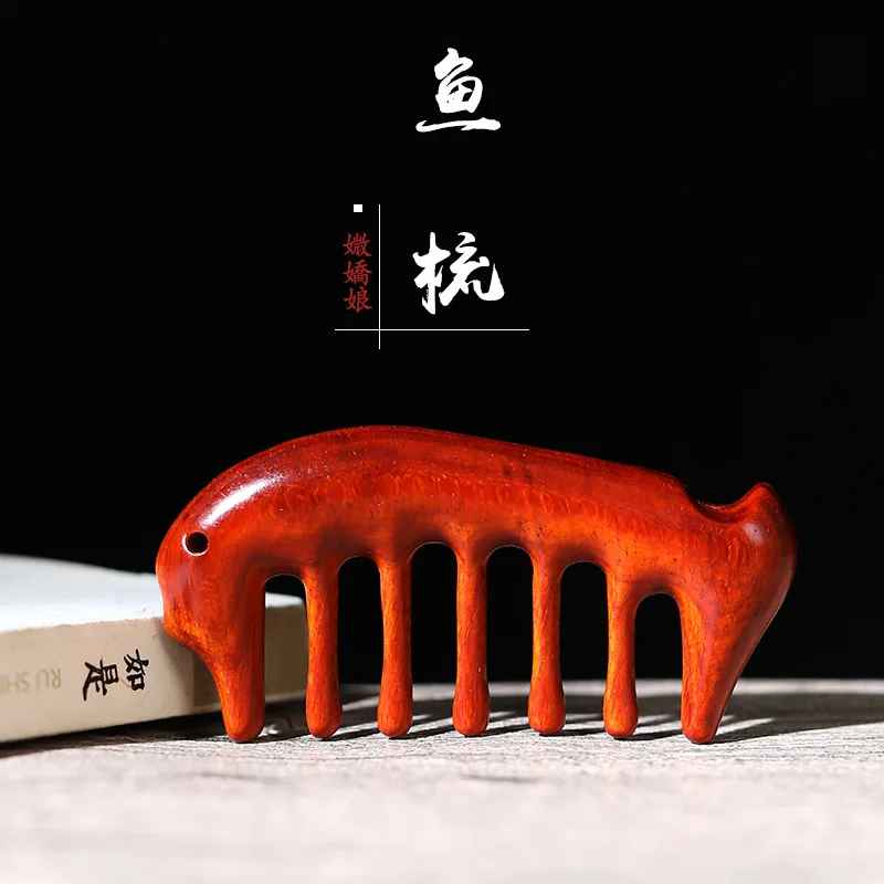 

Health Care Massage Comb for Head and Body Handmade Wood Comb Scraping Comb Creative Gift Indonesian Red Sandalwood Hair Comb