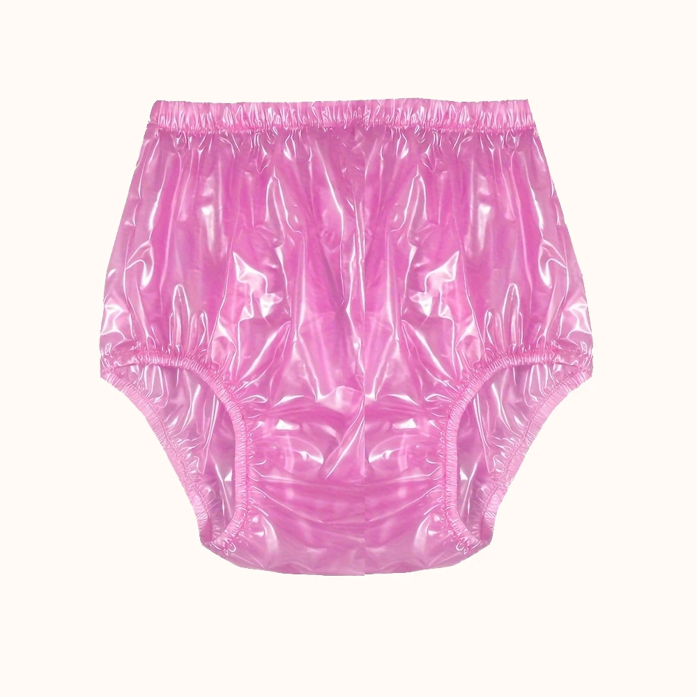 High Waist Transparent PVC Plastic Underwear Adult Diaper Incontinece Shorts Teen Diaper Non-Disposable Diaper Blue Super Soft