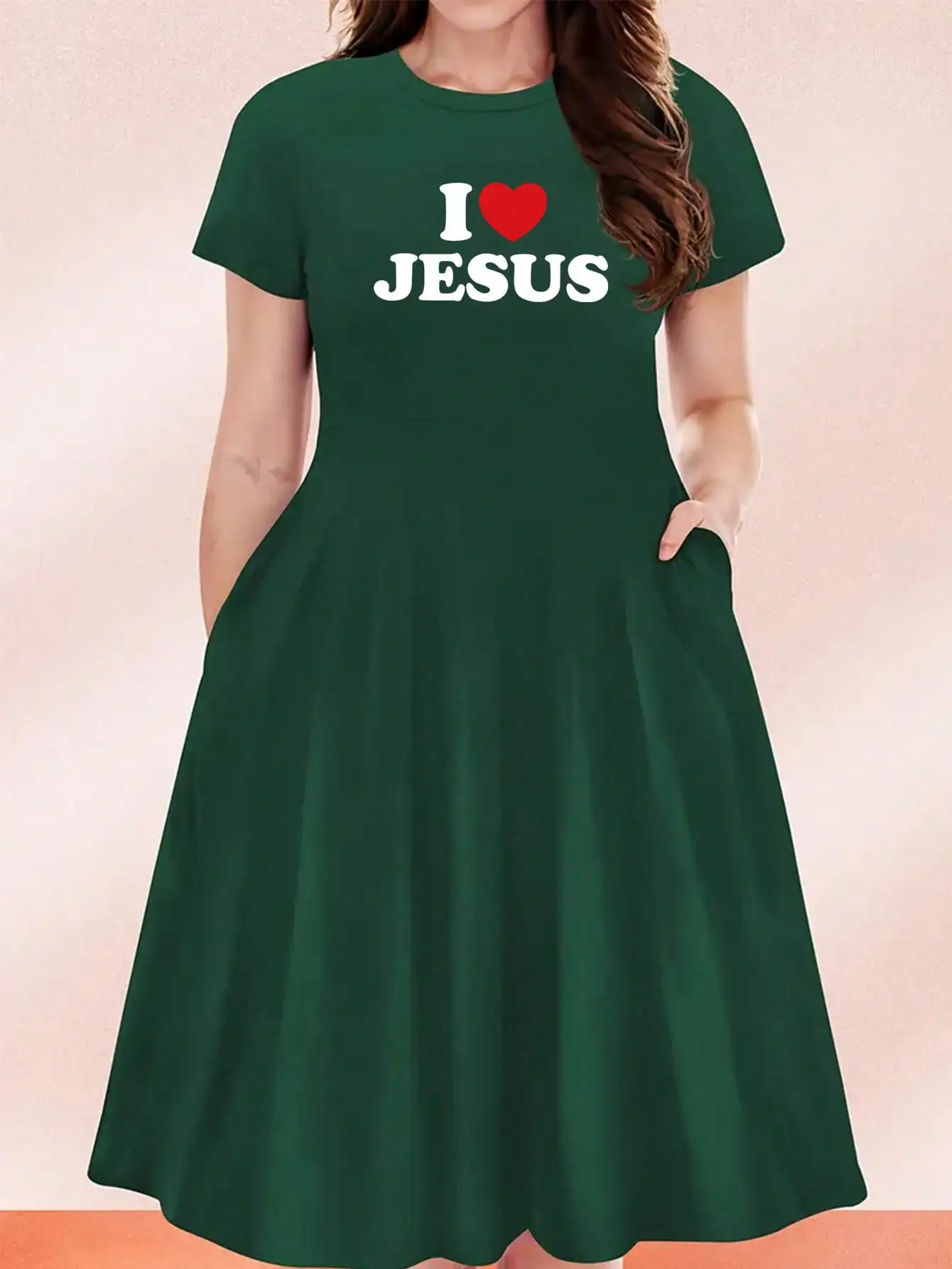 Casual Short Sleeve Heather Grey Christian Faith Skater Dress for Women S193820d6b30a4d3494baa5ac083c7c9bG