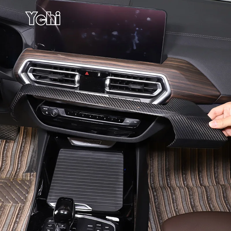 

For BMW X3 X4 G01 G02 2022 Real carbon fiber Center Console Dashboard Air Conditioner Outlet Panel Cover Stickers Accessories