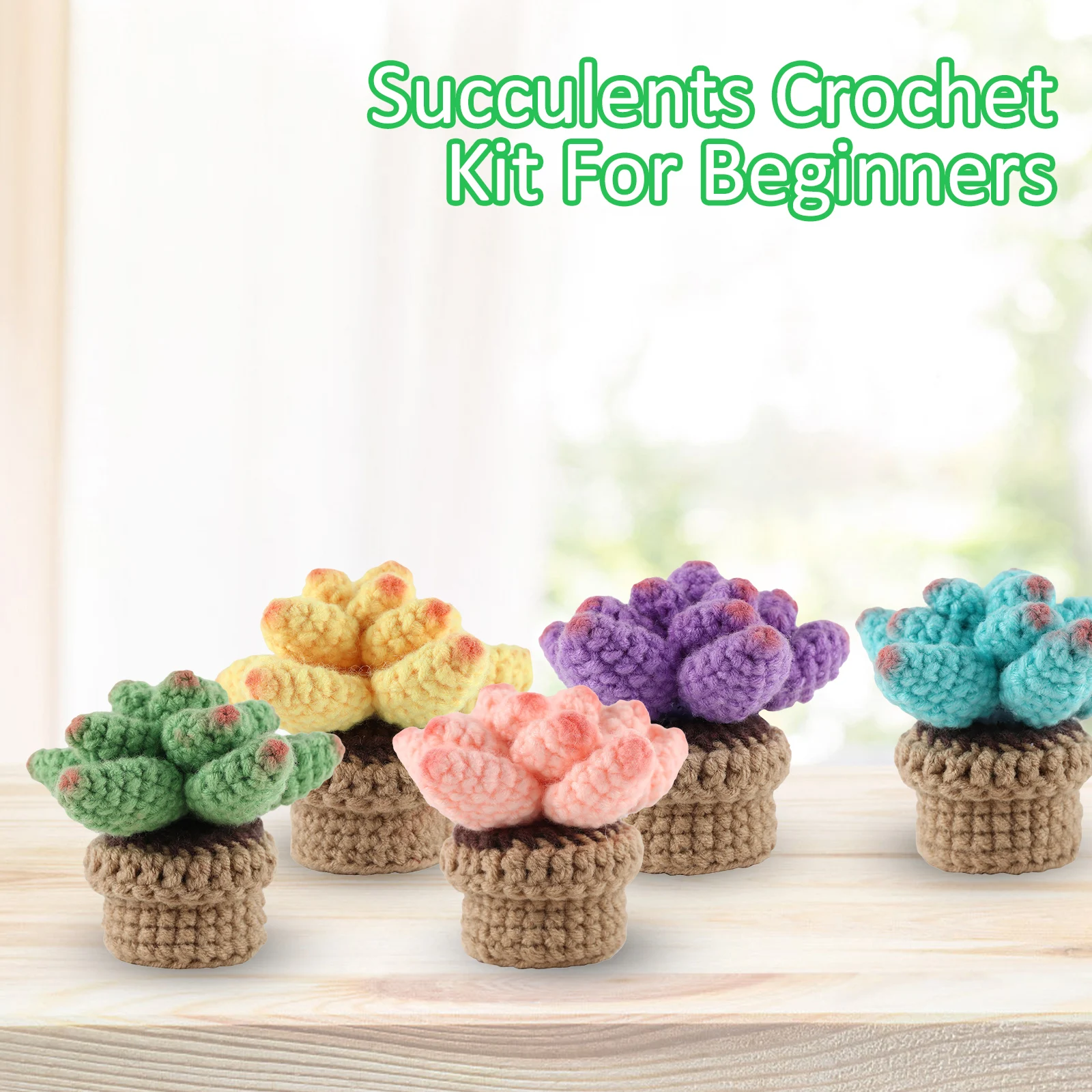 Beginners Woobles Crochet Kit Durable Beginner Crochet Set Knitting Kit  With Succulents And Ladybug DIY Craft Art For Home - AliExpress