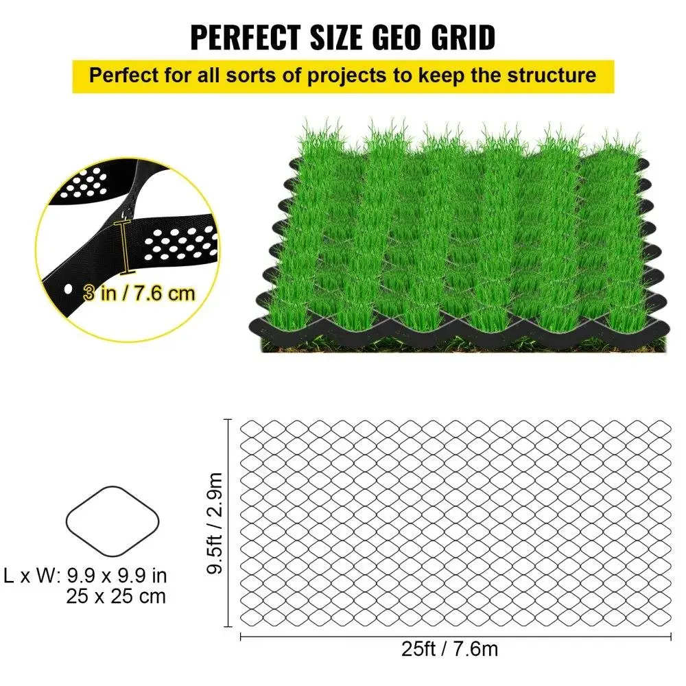 Heavy Duty Ground Stabilization Grid 1885 Lbs Load Capacity 3 Deep Permeable for diy Patio & Beyond