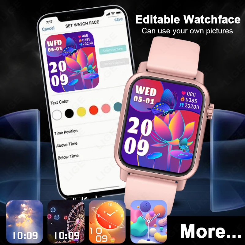 LIGE 2025 Fashion Smart Watch Women Fitness Tracker Multi-Sport Modes Health Monitor Watches Bluetooth Calls Smartwatch Women