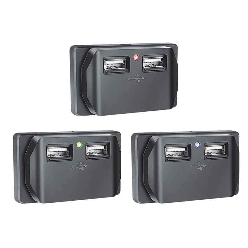 

3.1A 12-24V Twin USB Port Fast Socket Power Outlet Panel for Car RVs R2LC