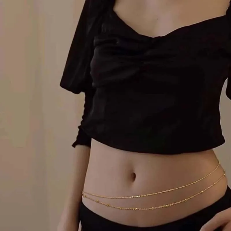 Fashion Metal Double Layered Beads Belly Chains for Women