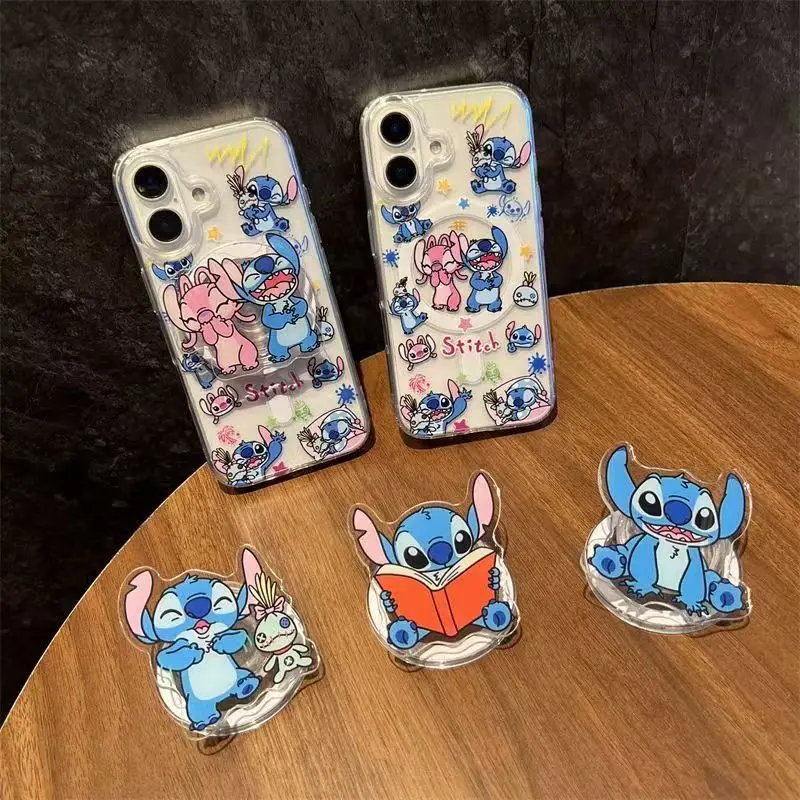 Cute Cartoon Stitch Magnetic Phone Grip Stand - Universal Holder