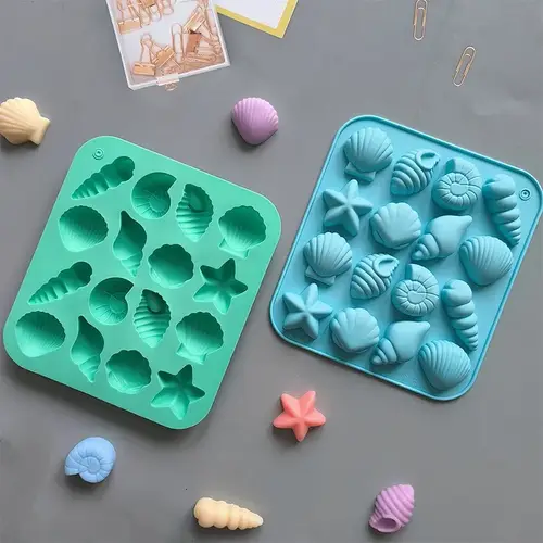 Chocolate Silicone Mold 3D Shell Marine Animal Shape - 16 Cavity Candy Cake Decor Mold for Pudding Jelly DIY Baking Supplies - Image 3