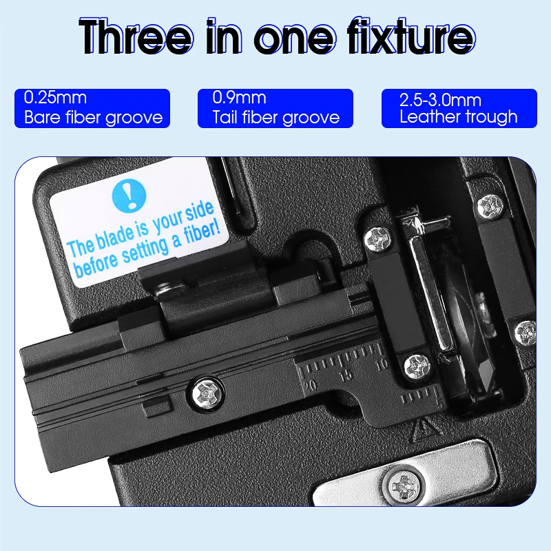 AUA-7S/71S Fiber Cleaver FTTH Cable Fiber Optic Cutting Knife Tools Cutter Three-in-one Clamp Slot 16 Surface Blade