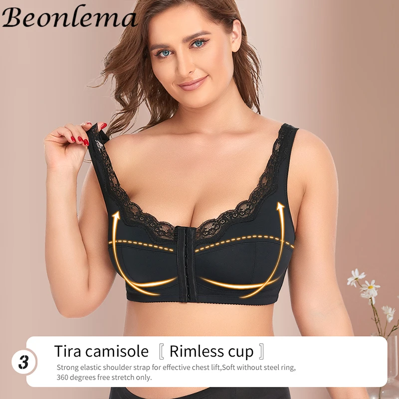 Beonlema Women Front Closure Sports Bra Sexy Lace Sling Adjustable Buttons Push  Up Bralette Motion Lingerie Plus Size Underwear - Bras - AliExpress