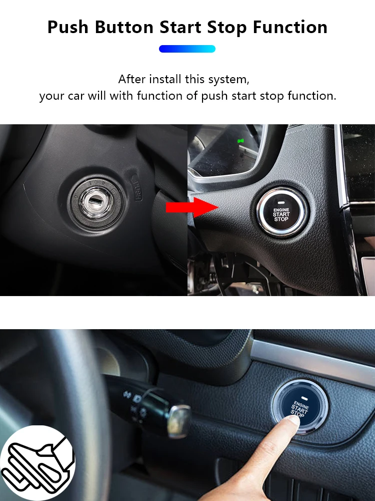 For Honda Accord 2009 2012 Engine Start Stop Auto Run Keyless Entry by Remote Starter or Mobile