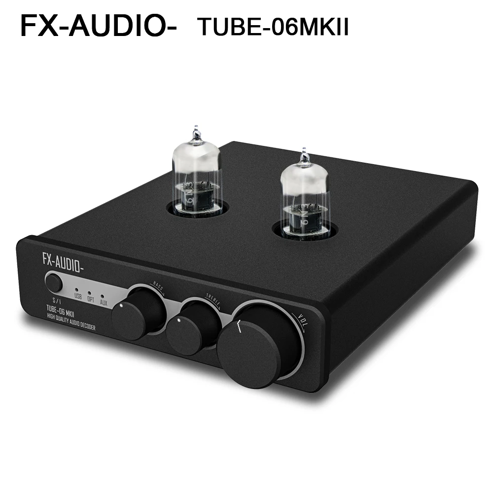 

FX-AUDIO- TUBE-06MKII Tube Preamplifier USB DAC ES9018K2M Tube 6N3 Pre Amplifier 24Bit/192kHz Subwoofer Preamp with Bass Treble