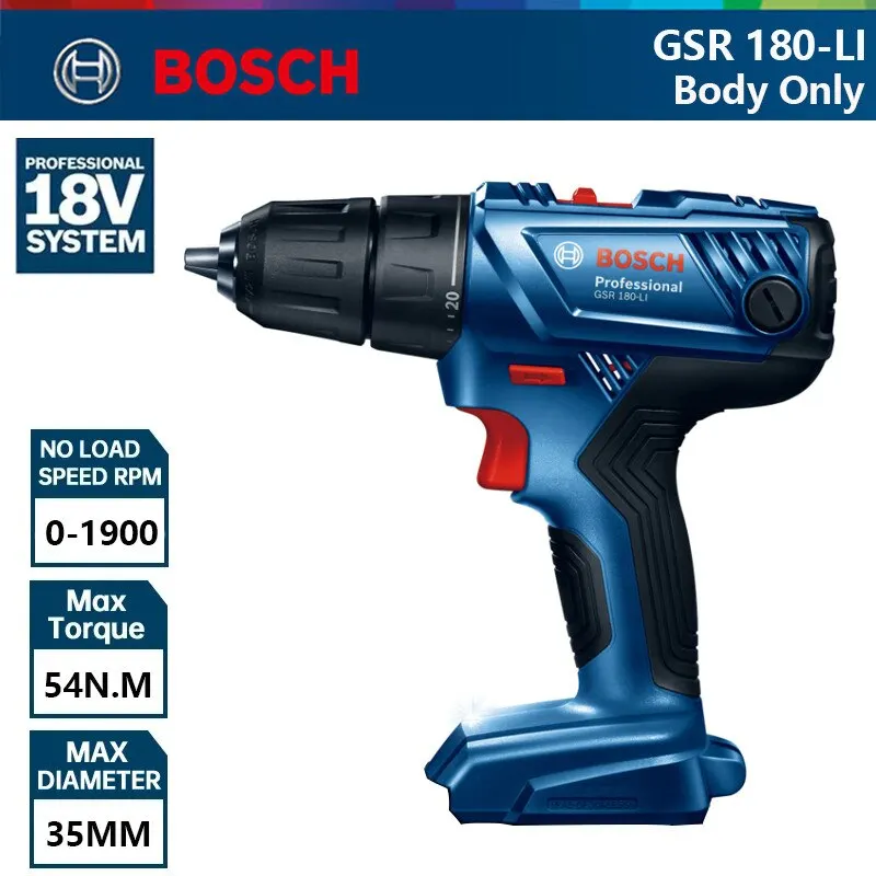 

Дрель аккумуляторная Bosch GSR 180-LI, 18 в, с регулировкой крутящего момента