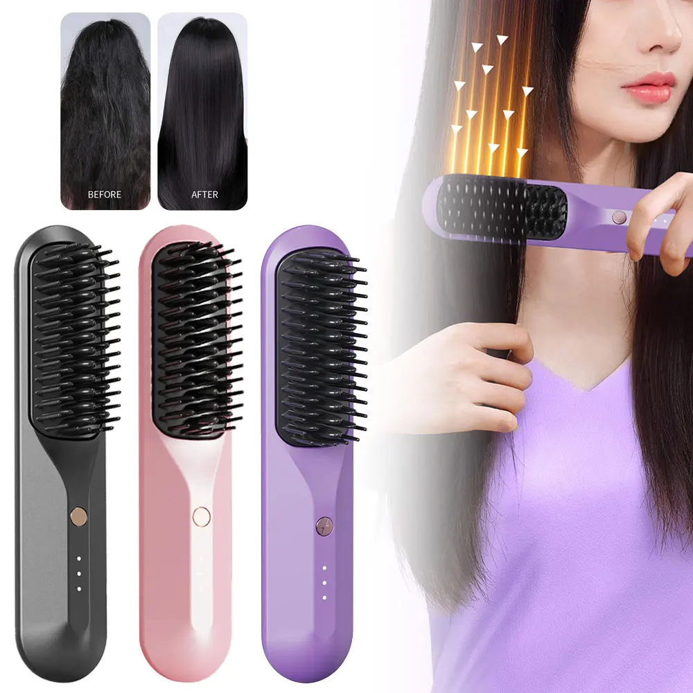 Straightening Brushes Entil Flat Iron KISS Bristle Straightener