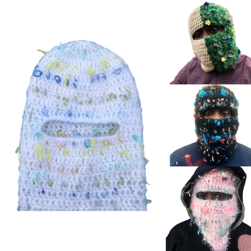 

2XPC Full Face Knit Beanie Balaclava Distressed Ski Mask Knitted Hat Use for Snowboarding & Cold Winter Weather Sports