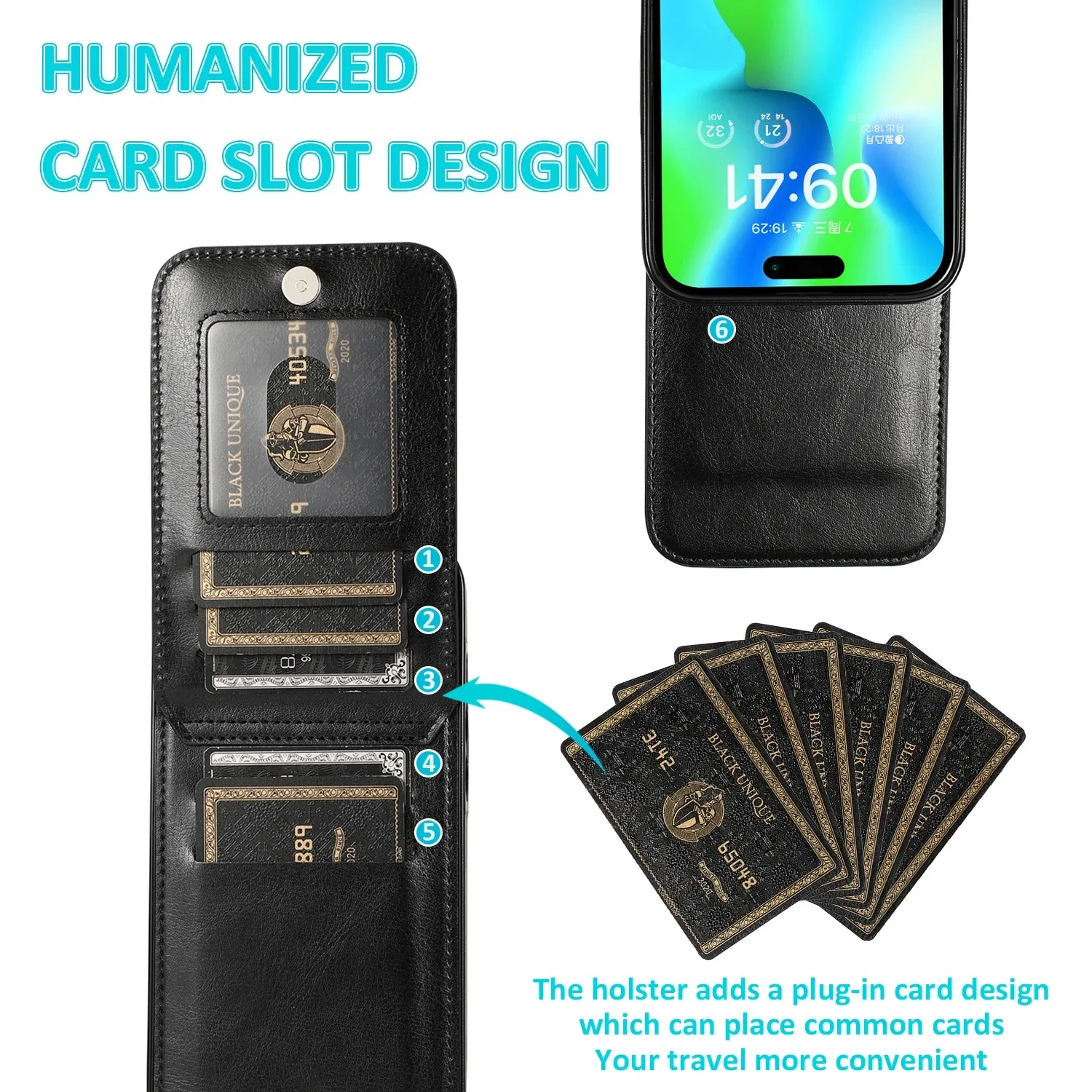 Luxury Leather Customizable Phone Case for Iphone 14 15 13 12 11 Pro Max Can Flip Up and Down Card Slot Design Anti-theft Brush