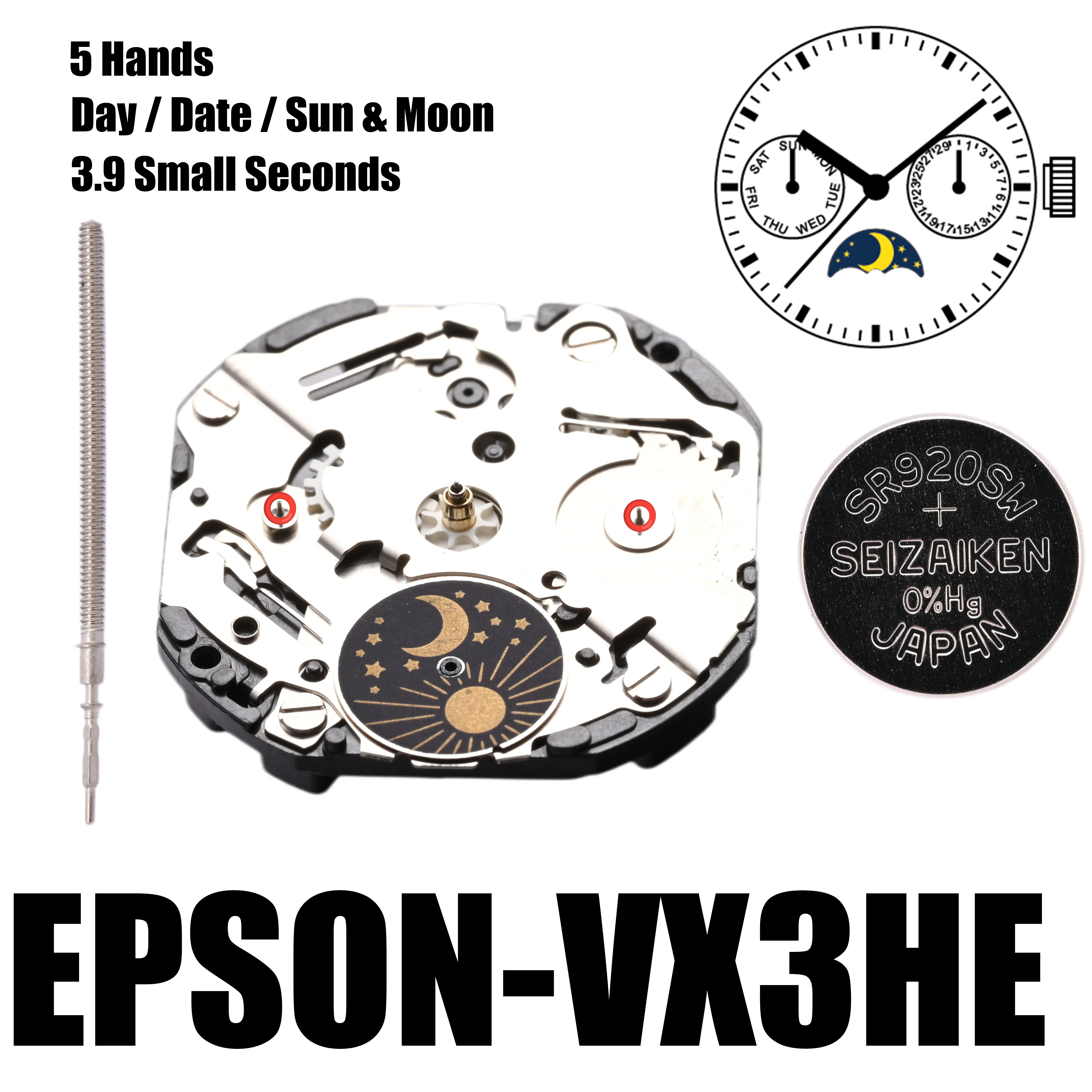 VX3H Movement Epson VX3HE Movement Multi-Function Sun & Moon VX3HE