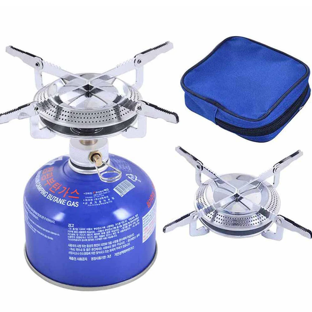 Outdoor Camping Gas Stove Small Camping Stove with Storage Bag Portable Cooking Stove for Hiking Climbing Fishing