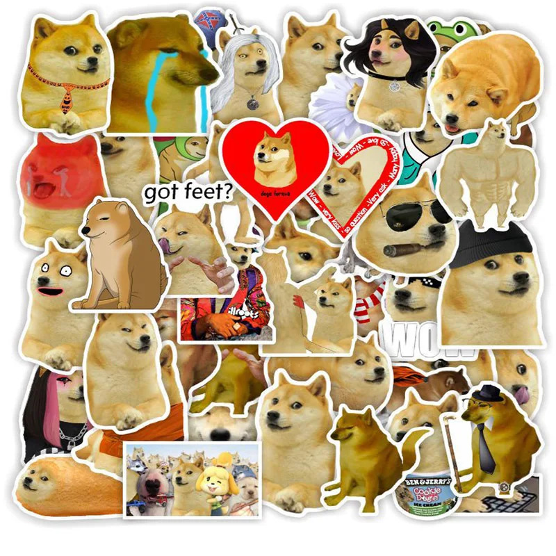 

10/30/50pcs Funny Dog Meme Stickers Decals Kids Toys Laptop Phone Motorcycle Luggage Car Fridge Guitar Bike Waterproof Sticker