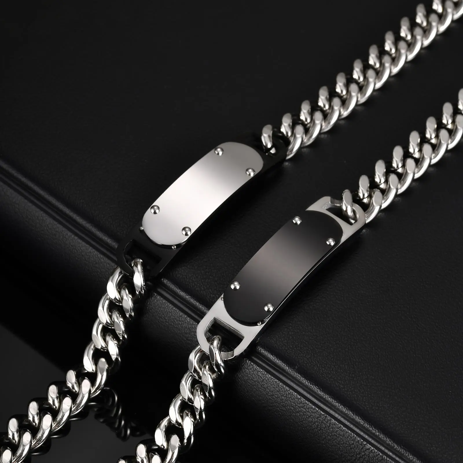 Lässiges Herren-Armband mit dicker Kette, nie verblassendes Edelstahl-Armband, neues Punk-Schmuckgeschenk