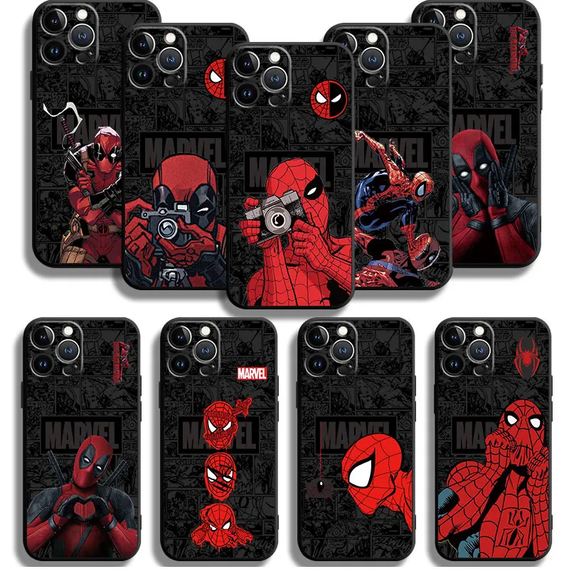 Marvel Deadpool Vs Spiderman Love Phone Case Per Apple Iphone 15 11 14 13 12 Pro Max 13 12 Mini Xs Max Xr X 7 8 Cover In Silicone