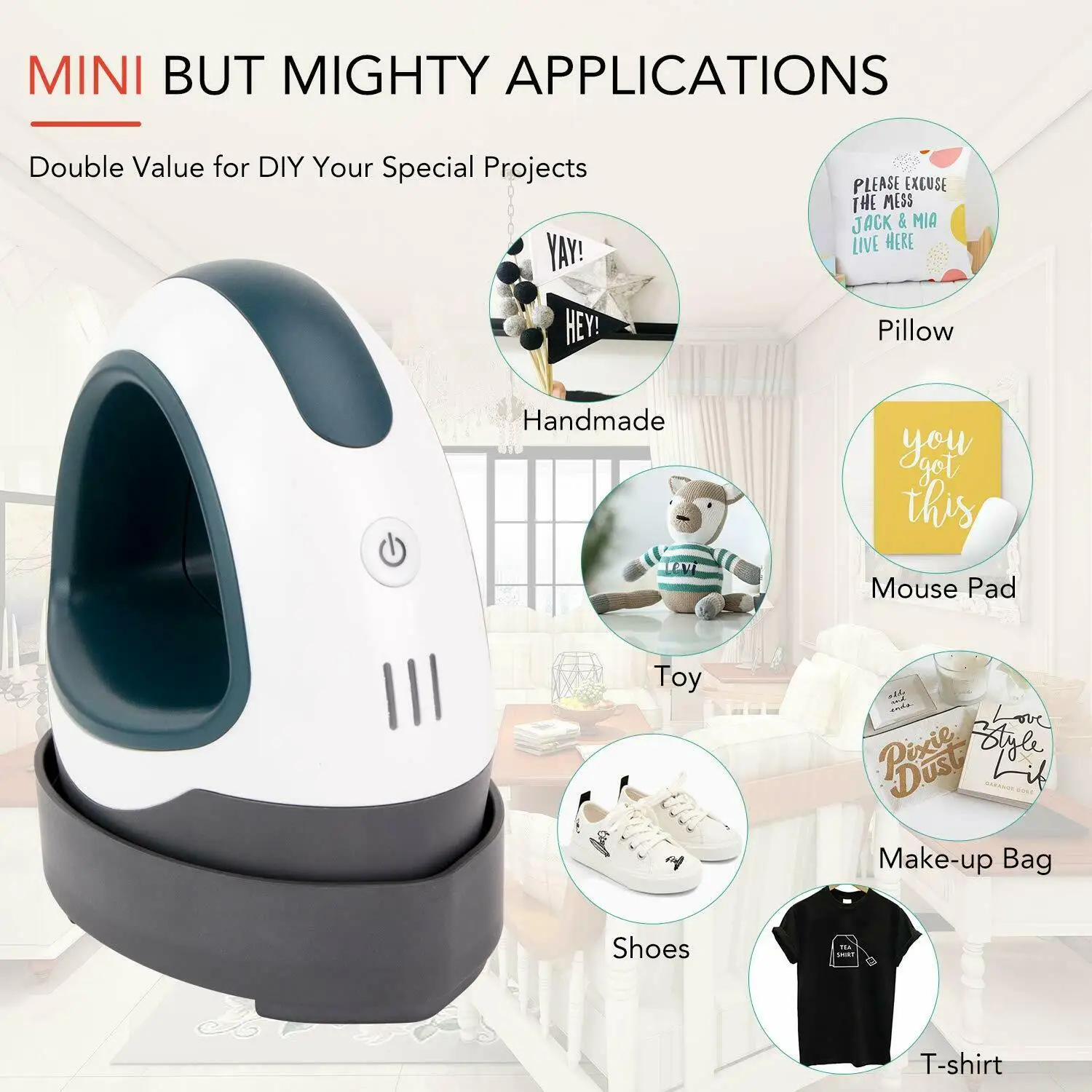 HTVRONT Portátil Mini Heat Press Machine, DIY,