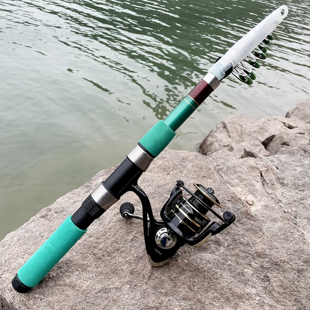 Spinning Reel Combo Telescopic Fishing Rod Carbon Good Elasticity and  Strong 5.2:1 High Speed Fishing Reel Fishing Kit Tackle - AliExpress