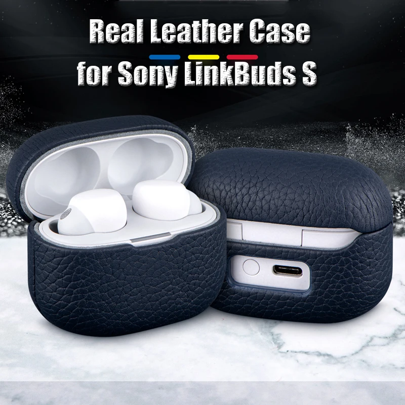 Custodia In Vera Pelle Per Sony Linkbuds S Custodia Protettiva Portatile In Pelle Dura Per Linkbuds S Scatola Di Ricarica Per Cuffie Bluetooth