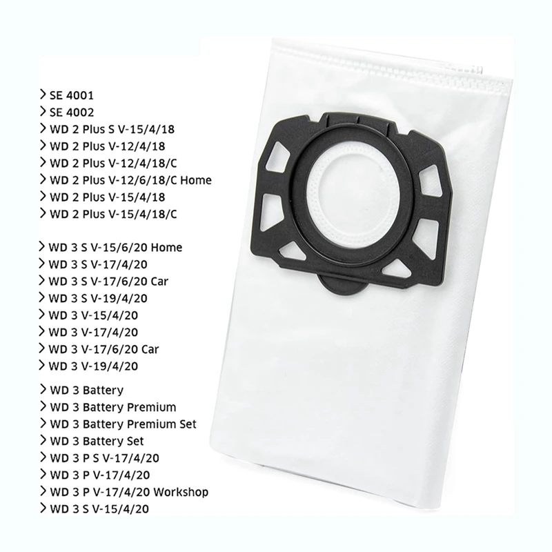 12 Sacchetti Aspirapolvere Compatibili Kärcher KFI 357 - Filtro Ricambio Per Modelli WD E SE - Foto 4