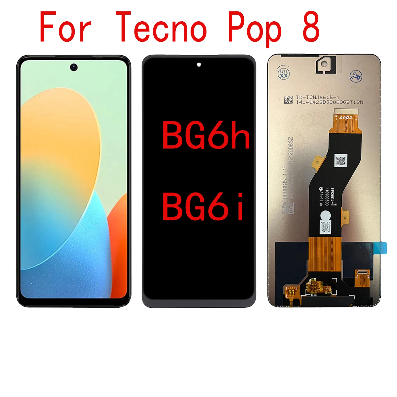 

90HZ Touch Screen Digitizer LCD Display Assembly Parts For Tecno Pop 8 BG6h BG6i