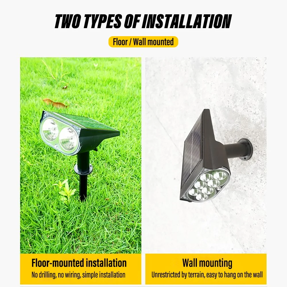 Solar outdoor lawn spotlight, Plug-in lamp, Landscape garden wall light , Suitable for patio, Garden, Wall, Road