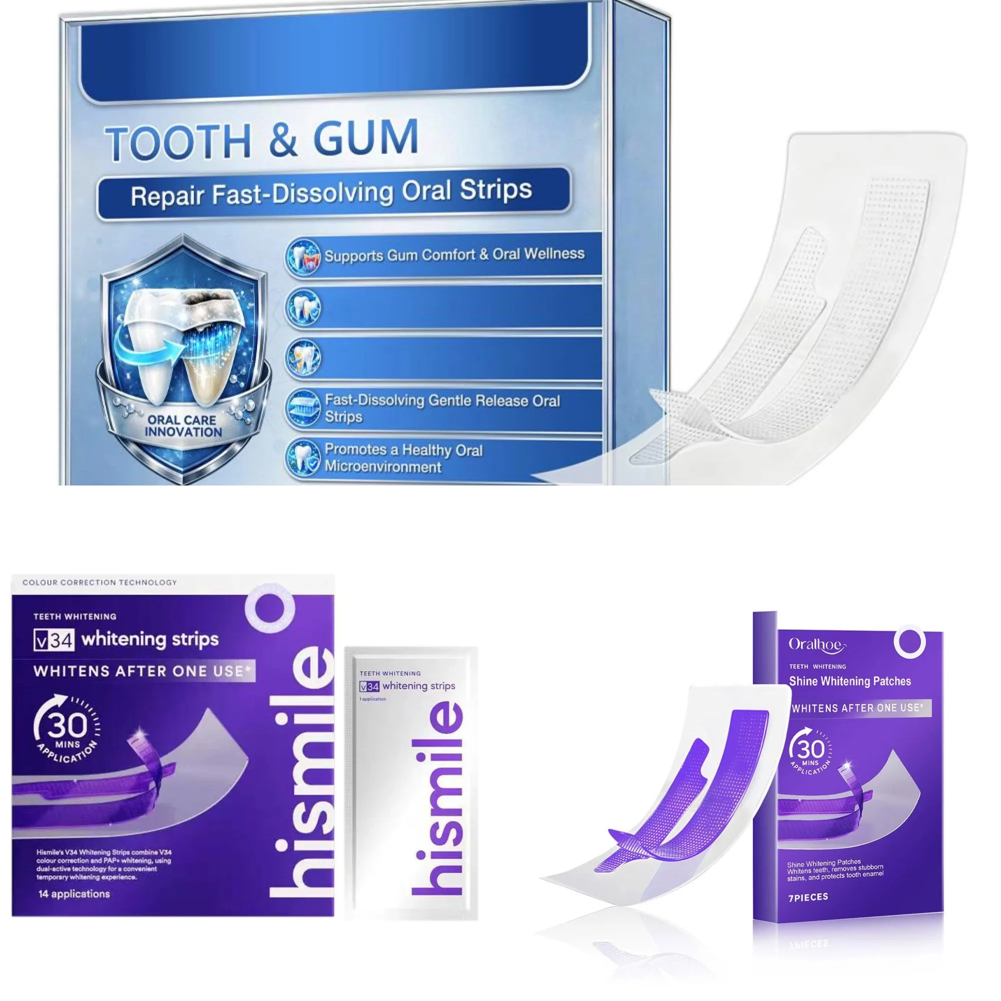 7/14pcs Daily Teeth Whitening Strips Tooth Stain Treatment, Whitening And Tooth Color Correction Dental Care Veneers
