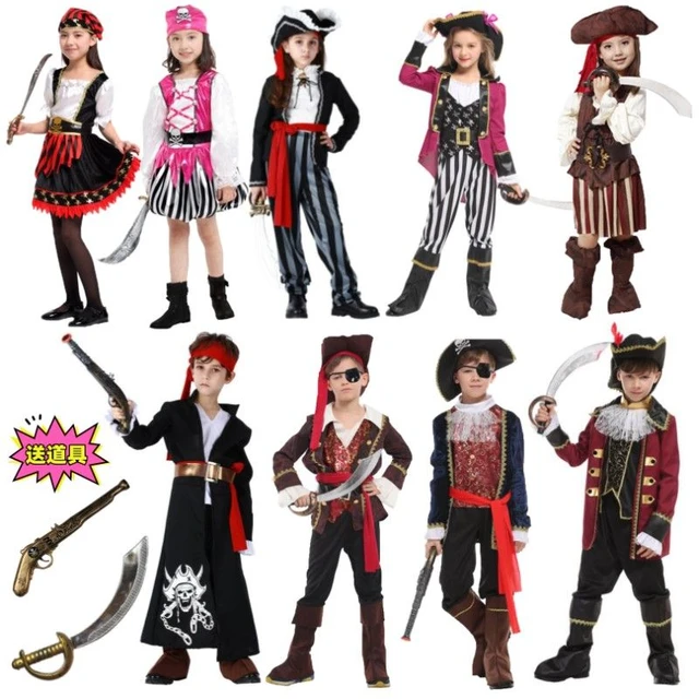 Pirates Costume Children's Day Kids Boys girls Pirate Halloween Cosplay Set Party  Outfit Pirate Christmas Theme - AliExpress