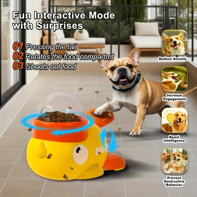 Cartoon Little Yellow Duck Shape Interactive Dog Toys Anti-Slip Design Pets Intelligence Exercise Feeder Food Dispenser Supplies 2