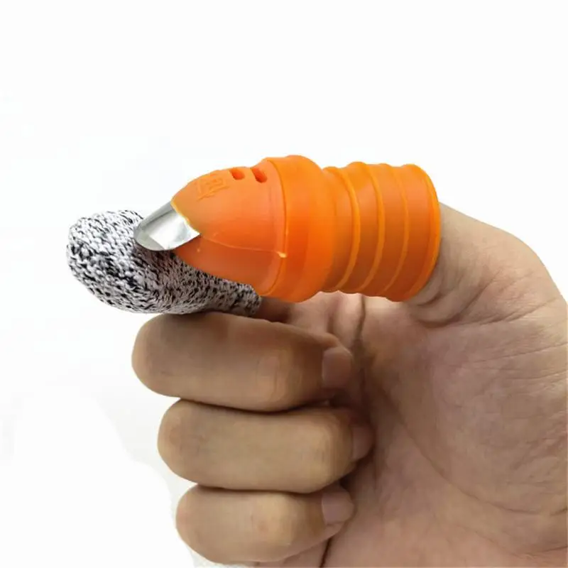 5/1PCS Silicone Thumb Knife Finger Protector Gears Cutting Vegetable Harvesting Knife Pinching Plant Blade Scissors Garden Tools